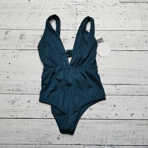 Tori Praver Andie One Piece Swimsuit Womens XS Teal Blue Designer Swim New